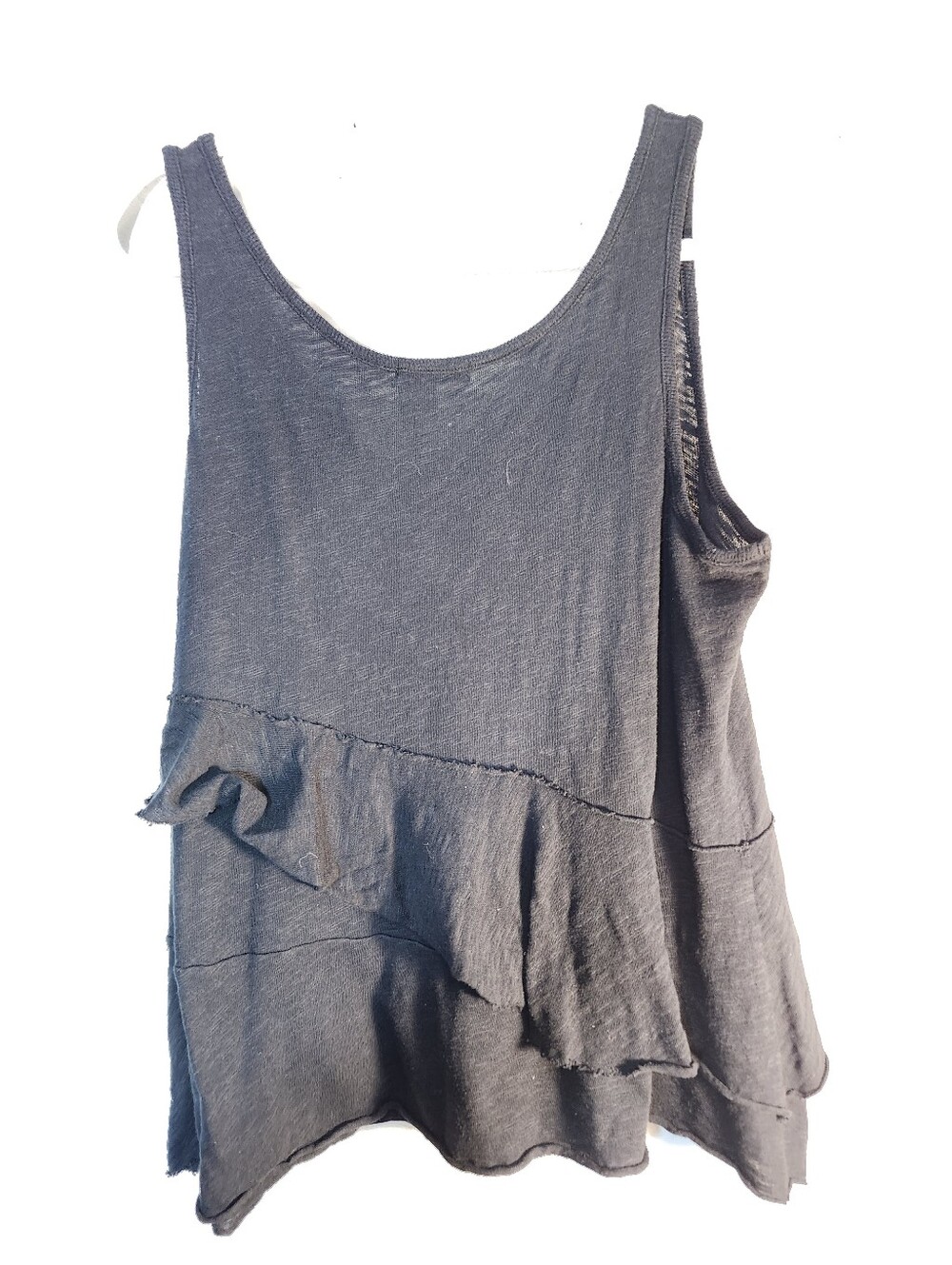 Dkny Jeans Black Ruffle Tiered Tank Top - Picture 4 of 5